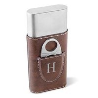 Personalized Cigar Holder - Rustic Brown (Signle Initial)