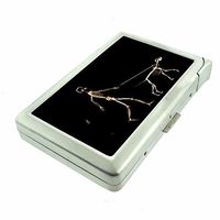 Skeleton Dog Walk Em1 Hip Silver Cigarette Case With Built In Lighter 4.75" X 2.75" Id Holder Metal Wallet RFID Protection