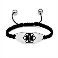StickyJ USA Black Macrame Medical Bracelet