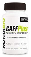 NutraBio CaffPlus – Dual Source Caffeine with Theanine (60 Vegetable Capsules)