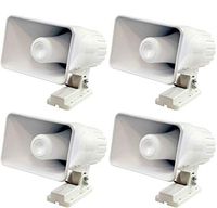 4) Pyle PHSP4 6" 50 Watt Indoor/Outdoor Waterproof Home PA Horn Speaker - White