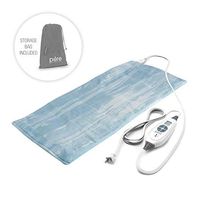 Pure Enrichment PureRelief Luxe Micromink Electric Heating Pad for Pain Relief - Exclusive Designer Print in Aqua Paint - Soft, Machine-Washable - 6 Fast-Heating Settings with Auto Shut-Off (12”x24”)