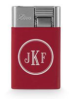 Personalized Red Zino ZS Jetflame Cigar Lighter with Free Laser Engraving (Roman Monogram)