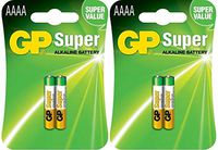 My Battery Supplier GP AAAA 4 Pack Fresh Super Alkaline 1.5V Batteries LR61 MN2500 EN96 2x2