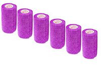 3 Inch Self Adhesive Medical Bandage Wrap Tape (Purple) (6 Pack) Strong Elastic Self Adherent Cohesive First Aid Sport Flex Rolls for Wrist Ankle Knee Sprains and Swelling