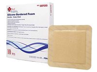 Medical Grade Premium MedSupply Silicone Bordered Foam Dressing. (6'' x 6'') Box of 10