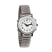 Ladies Talking Watch with Rhinestone Bezel and Expansion Band -English