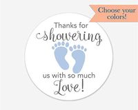 40ct, Baby Shower Stickers, Thanks for Showering us, Girl Boy and Gender Neutral Shower Stickers (#681-1-BG)