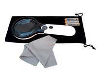 Magnifying Glass 3X 45X LED Illuminated Lightweight Handheld Magnifier with Lights Package Deal (Batteries Included) by Wesley's as you wish