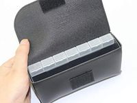 Utrax Compact 2 in 1 7 Days Weekly Leather Travel Glasses Dual Eyeglass Case with Pill Box Black