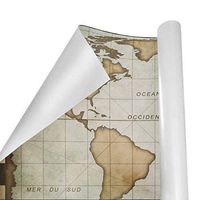 Gift Wrapping Paper Roll Vintage World MAP for Birthday,Holiday,Wedding,Baby Shower Gift Wrap - 3Rolls - 58inch x 23inch Per Roll