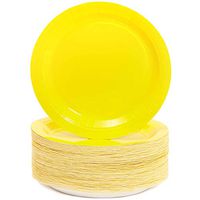 Blue Panda Neon Yellow Paper Party Plates (100 Count) 9 Inches