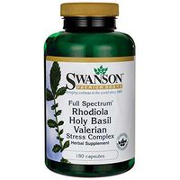 Swanson Rhodiola Holy Basil Valerian Stress Complex 225/225/225 Milligrams 180 Capsules