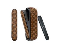 [PU Case for IQOS 3.0] Electronic Cigarette Soft Holder Pocket Charger Cover Full-Protective Case from Impact, Dust, Scratch (Brown Plaid)