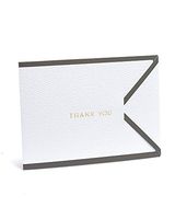 White with Black Border Tri-Fold Thank You Cards