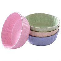 WWSHM 4pcs/Set Wheat Straw Circular Shaped Small Plate Food Snack Dish Bowl Sauce Plate Seasoning Dish Kitchen Tool