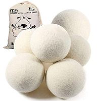 Maxhugoo Laundry Dryer Balls by 6-Pack, Replaces Dryer Sheets, XL Size Premium New Zealand White Wool Dryer Balls - Chemical Free for Baby Safe, Reusable Organic Fabric Softener & Static Reducer