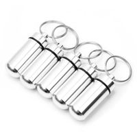 Refaxi Portable Waterproof Aluminum Pill Boxes Case Drug Container Holder Keyring