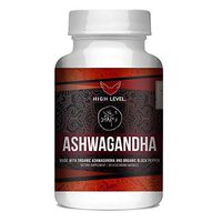 Organic Ashwagandha with Organic Black Pepper | High Level | 60 Vegetarian Capsules for Capsules for Relieving Stress, Anxiety, Insomnia | Non-GMO | Natural Anti Inflammatory | Made in USA