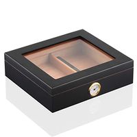 MJCXJH Cigar humidor, Cigar Box with Hygrometer and humidifier, Solid Cedar Cigar humidor for 25 Cigars (Color : 1)
