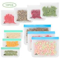 PHILORN Reusable Food Storage Bags 10 Pack Washable Food Container Eco Friendly for Fruits Veggies Cookies Sandwich Pie Bread Candy Cake Freezer Fresh Bag Ziplock Bags