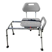 Gateway Premium Sliding Bath Transfer Bench with Swivel Seat-Padded (Gray)