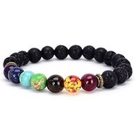 Vitality Extracts - 7 Chakra Lava Stone Diffuser Bracelet - Meditation, grounding, Healing, Genuine Stones, Natural, Essential Oils, self Confidence, Holistic, Aromatherapy