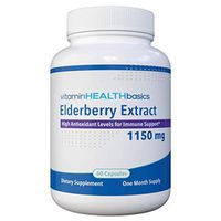Vitamin Health Basics Elderberry Extract, Dietary Supplement, Double Daily Intake, 60 Softgels - New