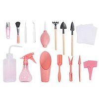 Cinhent 16PCS Mini Garden Hand Tools Transplanting Garden Hand Succulent Tool Set for Indoor Miniature Fairy Gardening Plant Care- Improve Your Gardening Quality of Life