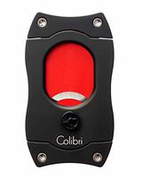 S-Cut Cigar Cutter with Leather Pouch in an Attractive Gift Box Warranty Black Red Blades