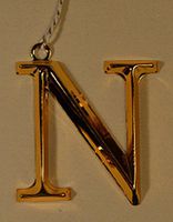 Gold Monogram Gift Topper - N