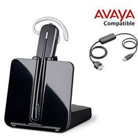 Avaya - Nortel Compatible Plantronics VoIP Wireless Headset Bundle with Electronic Remote Answerer (EHS) included | Headband and Earwrap - On Ear Model | Avaya IP Phones: 1120E, 1140E, 1150E, 1165E