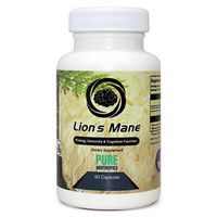 Pure Nootropics - Lion's Mane Mushroom 500 mg Capsules | 60 Veggie Caps | Superior Organic Sourcing | Improve Brain Function | in House & Rigorous 3rd Party Testing for Higher Purity & Potency