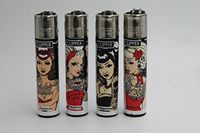 Bundle - 4 Items - Clipper Lighter Tattoo Girls"Rocker Pin-up Girls" Collection