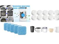 JUMOWA Washing Machine Cleaner Washer Effervescent Tablet Cleaning Detergent 15 Pcs,+Coffee Machine Cleaner and Cup descaler Eco-Friendly Universal Descaling10Pcs