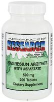 Advanced Research - Magnesium Arginate with Aspartate 500 mg. - 200 Tablets CLEARANCE PRICED
