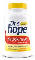 Dr's Hope Pure Nattokinase 2000 FU - Supports Circulatory and Cardiovascular Health - Non-GMO, Gluten Free, Vegan, No Artificial Additives - Made in USA - 180 Veggie Caps