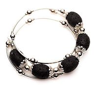 Essential Oil Diffuser Bracelet - Aromatherapy Jewelry - Lava Rock Five Stone Wrap Bracelet