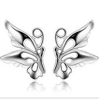 Plated Earrings Butterfly 1 Pair Butterfly Earrings Jewelry Silver Plated
