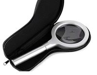 Reading Magnifier Handheld Magnifier with 12 LED Lights, Main Mirror 10x Auxiliary Mirror 20x HD, Portable Lightweight, Suitable for The Elderly Reading Check Repair Stamp Map Ornamental Inspection