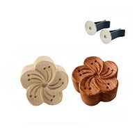 Yeejok Essential Oils Diffusers for Car, Aromatherapy Flower Shape Natural Wooden Air Freshener with Stainless Steel Locket and Vent Clip, for Bedroom/Beauty Salon/Meditation - 2 Pack