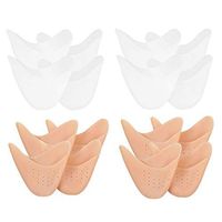 DAZISEN 8 Pairs Toe Caps - SOFE Forefoot Cushion Pads Toe Protectors with Breathable Hole for Ballet Pointe Dance High Heel Shoes, Beige*4 Pairs + White*4 Pairs