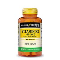 Mason Natural Vitamin K2 Plus D3, 100 Tablets Dietary Supplement