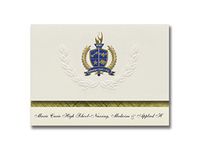 Signature Announcements Marie Curie High School-Nursing, Medicine & Applied H (Bronx, NY) Graduation Announcements, Presidential Elite Pack 25 w/Gold & Blue Foil seal