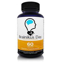 Brainikus Day All Natural Brain Nootropics Energy Supplement (60 Capsules – 30 Day Supply) – Support Memory Enhancer, Supreme Focus and Cognitive Booster Function