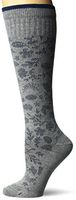 Dr. Scholl's Women's Travel Knee High Socks with Graduated Compression, Gray Paisely, Shoe Size: 4-10