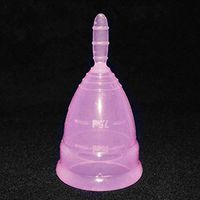 LWWOZL Menstrual Cup | Reusable Period Cup Soft Silicone Non-Slip Handle Menstrual Cups | Heavy Flow | Large Size (Color : Pink)