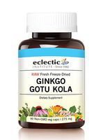 Eclectic Ginkgo Gotu Kola Freeze Dried Vegetables with Glass, Blue, 90 Count