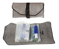 Wellness Travel Pack - The Pill Organizer Wallet, Fits All Size of Medications, Extra Small to Extra Large, Holds Pills, Drops, Sprays & Ointments, Secure Zip Bags, Customizable Write On Label (Grey)