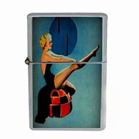 Perfection In Style Wind Proof Dual Torch Refillable Lighter Vintage Art Deco Design 014